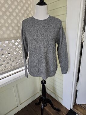 Christian Siriano Heather Gray Ribbed Knit Sweater